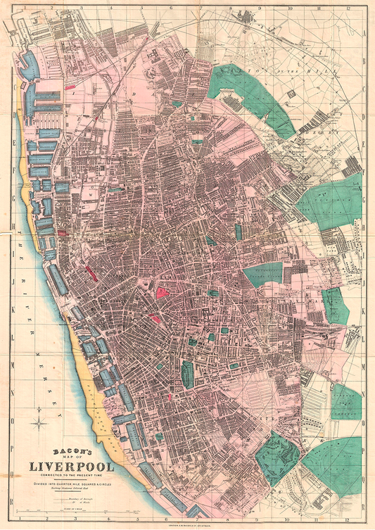 Old map of Liverpool