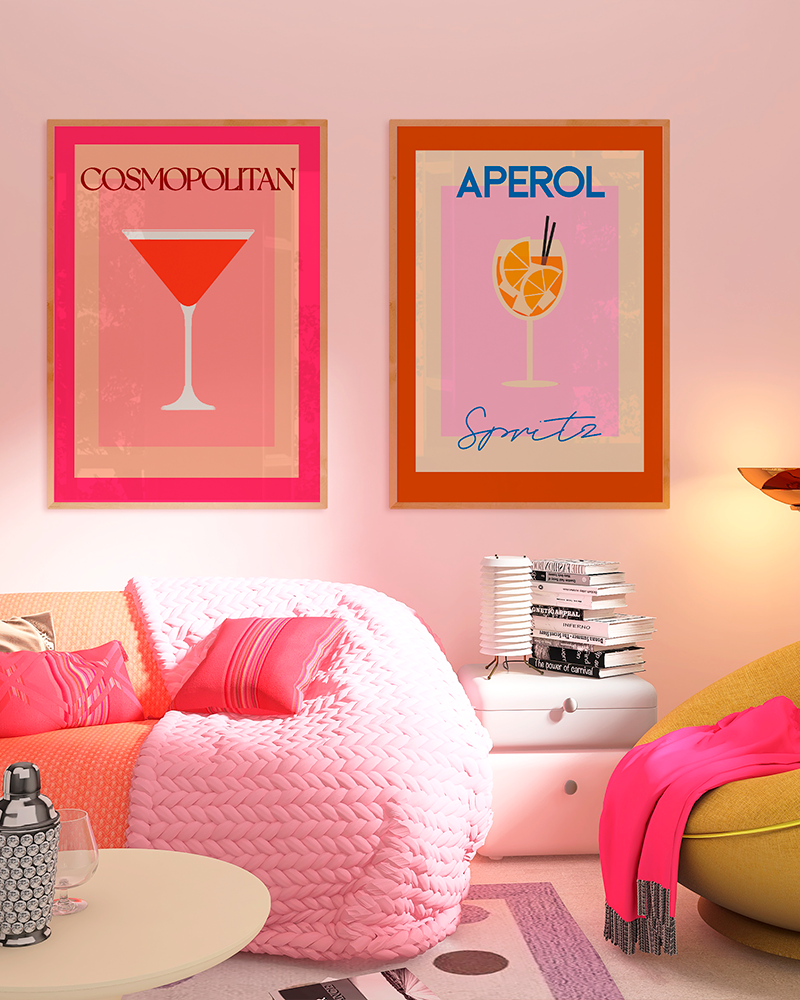 Composição Aperol e Cosmpolitan